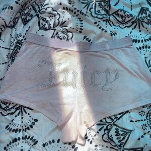 Juicy Couture Pink Velour Logo Waistband Shorts